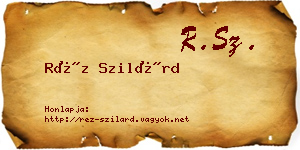 Réz Szilárd névjegykártya